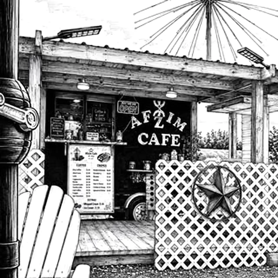 Afzim Cafe trailer artwork